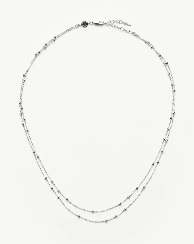 Missoma Double Chain kaulakoru hopea kaksiketjuinen