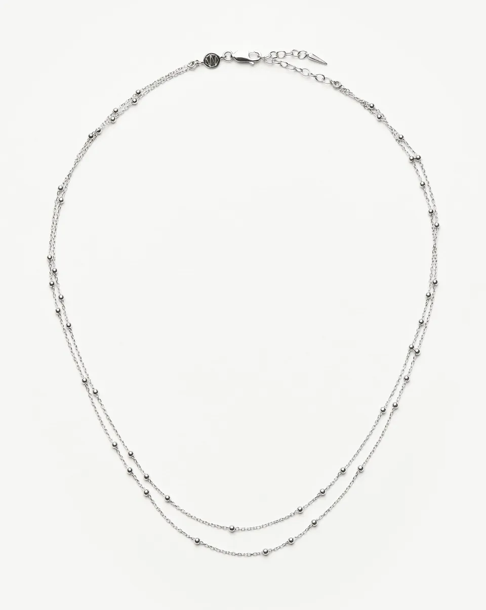 Missoma Double Chain kaulakoru hopea kaksiketjuinen