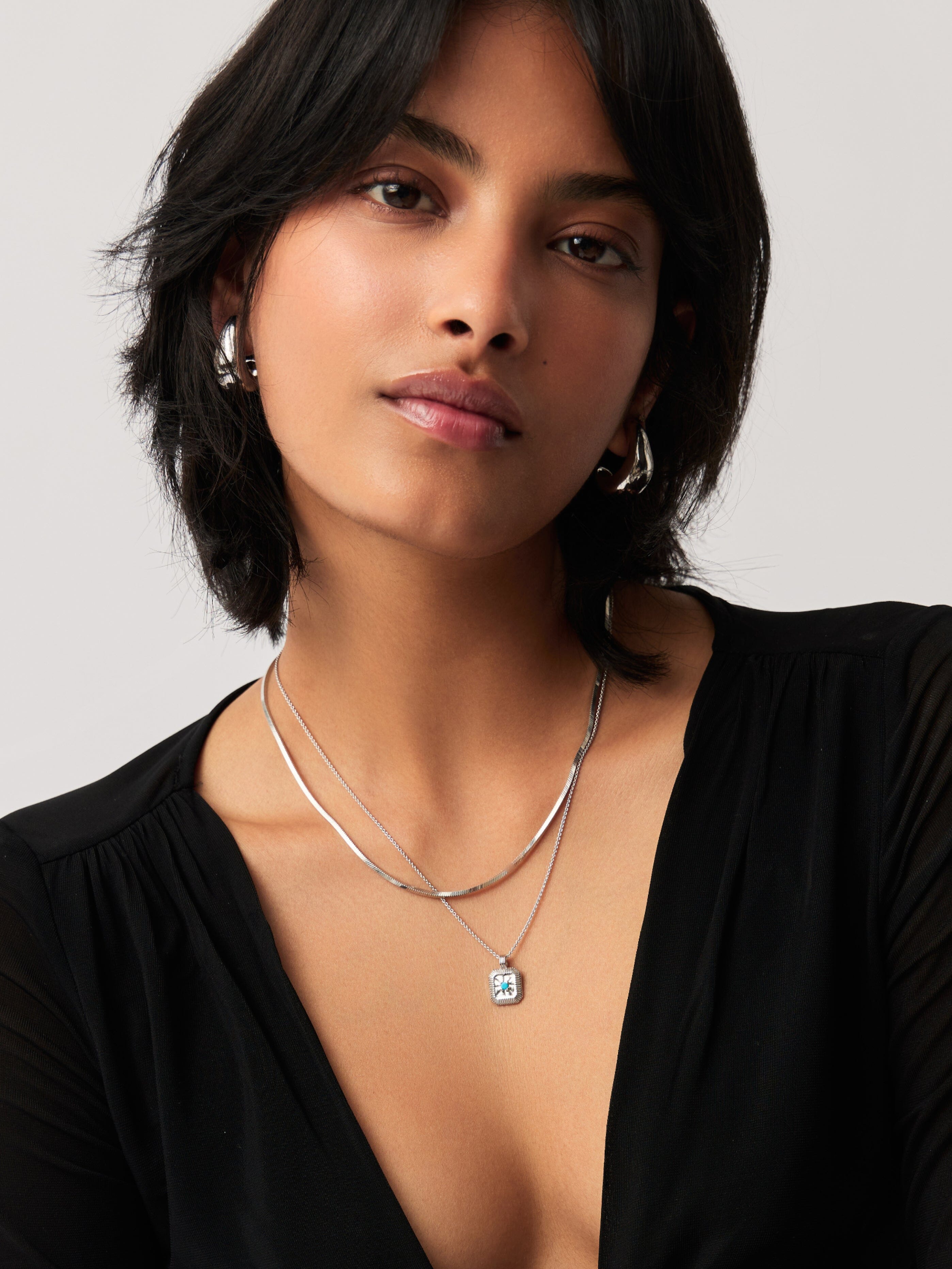 Missoma December Birthstone kaulakoru hopea turkoosi