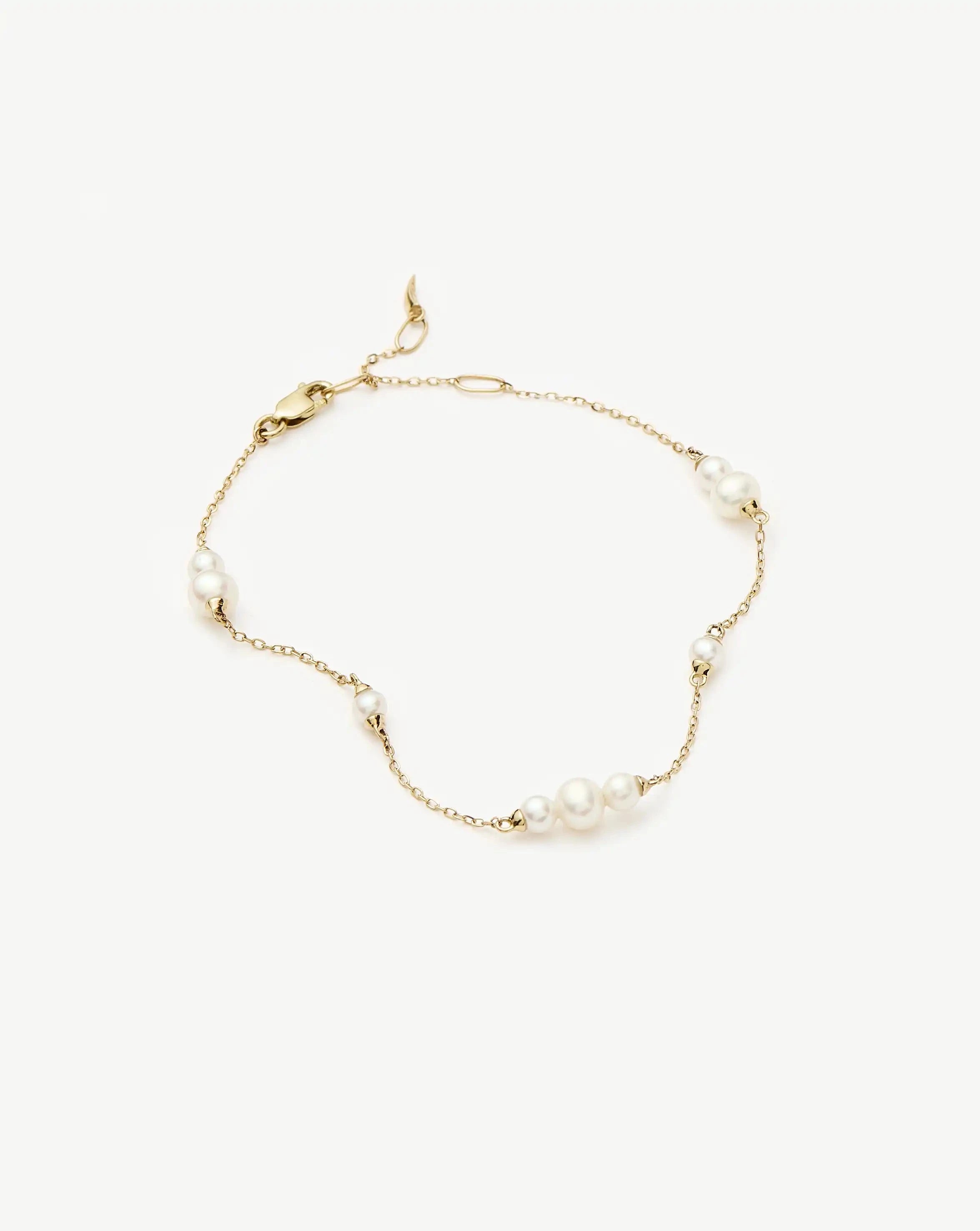 Missoma Pearl Chain rannekoru kulta helmi S/M