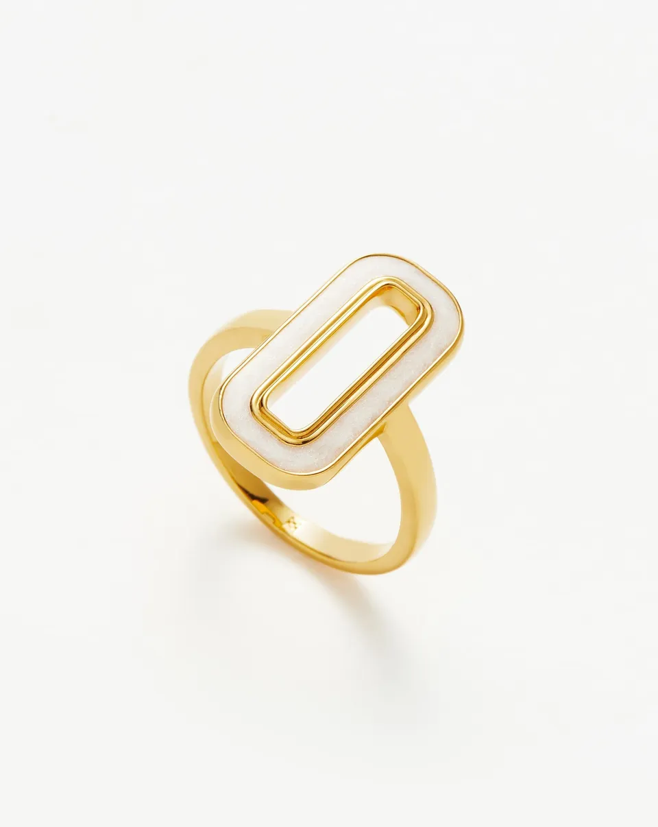 MISSOMA Enamel Haze Ovate sormus valkoinen J-Q