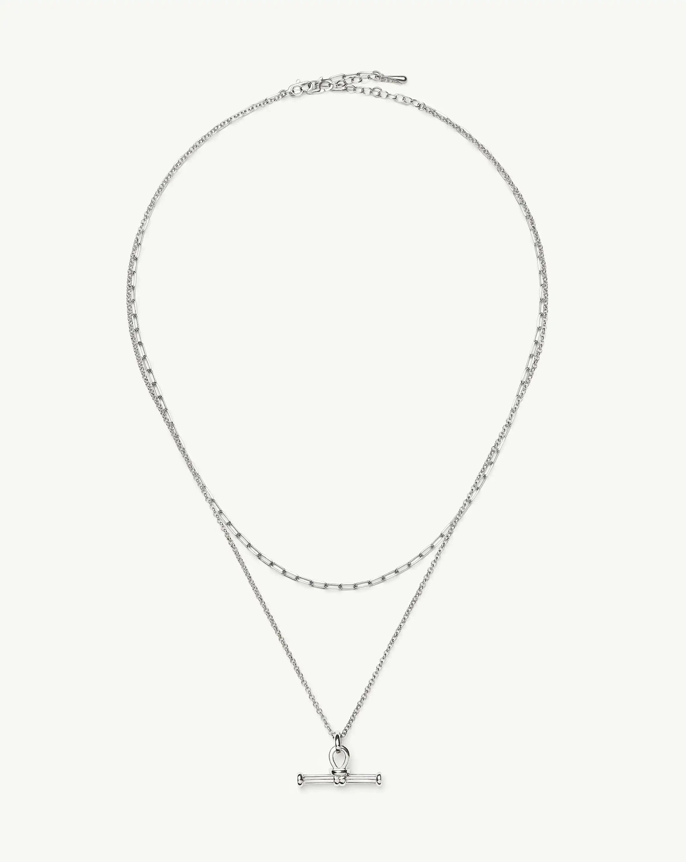 Missoma Founder T-bar kaulakorusetti hopea 46-50 cm 2 kpl