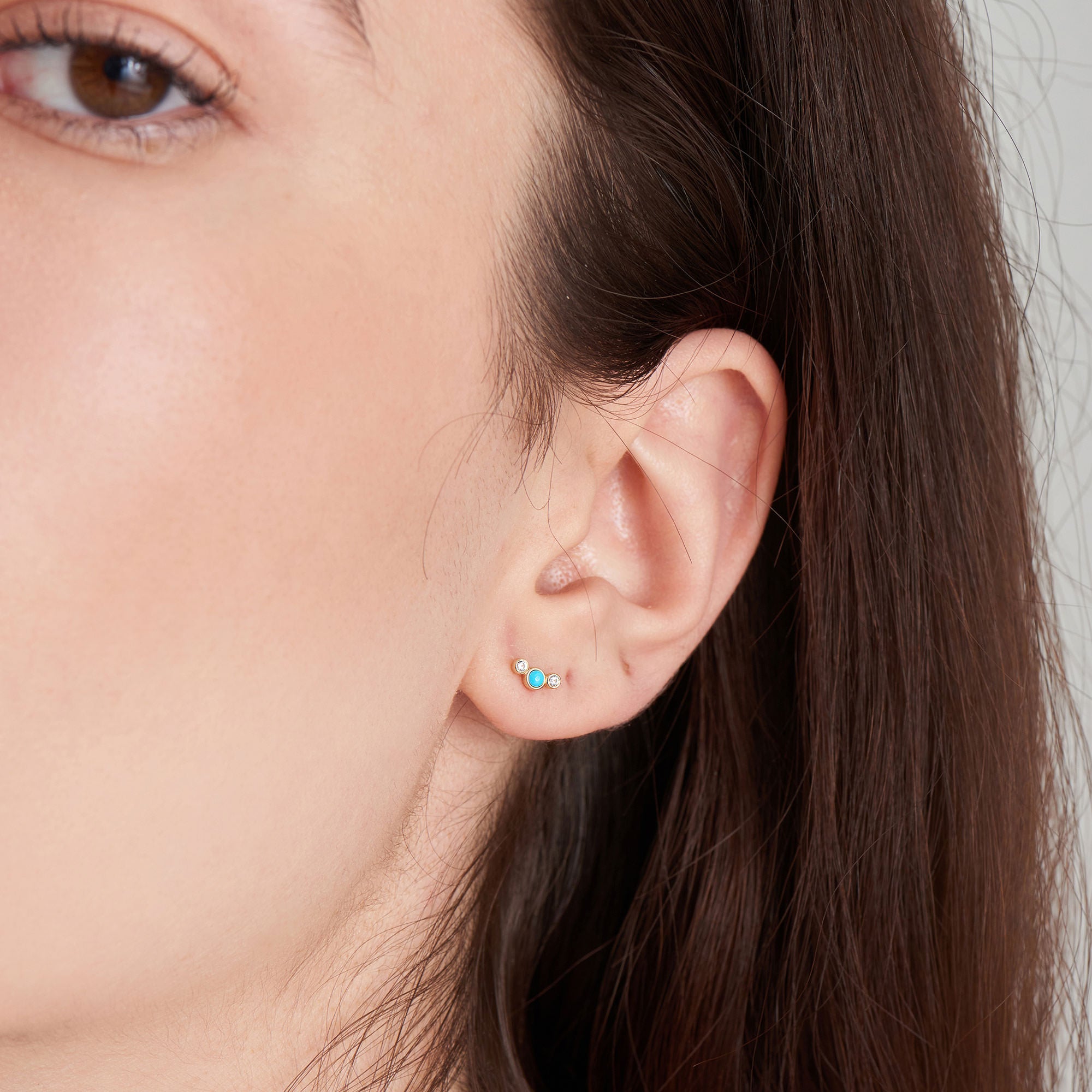 Ania Haie Turquoise Cabochon nappikorvakorut 14k kulta turkoosi