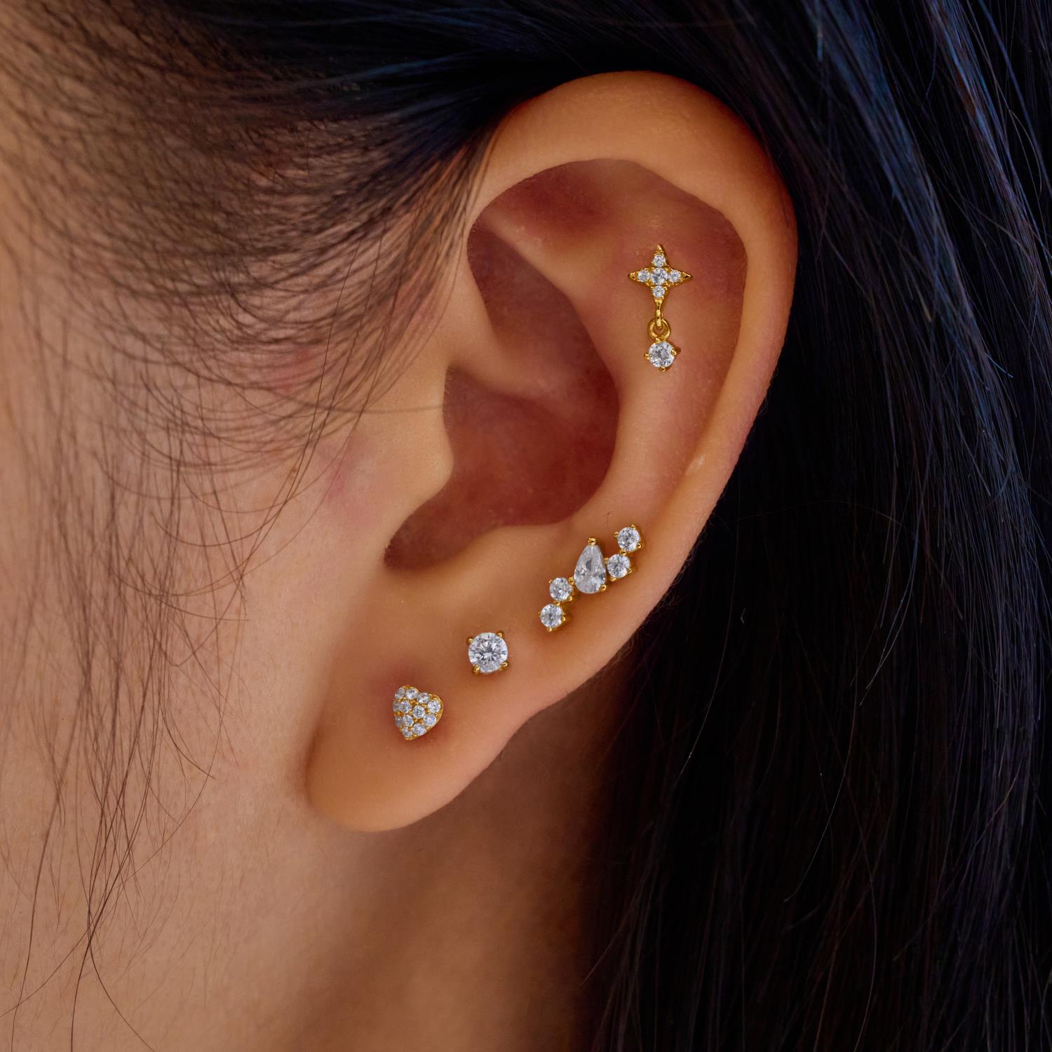 Ania Haie Ear Edit Gold Star Dangle Barbell korvakoru single kulta