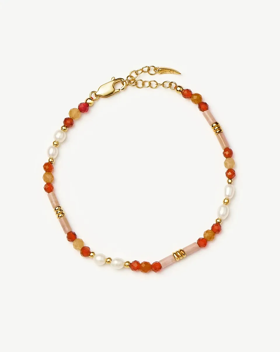 Missoma Beaded Paloma Pink rannekoru kulta S/M 18,5cm