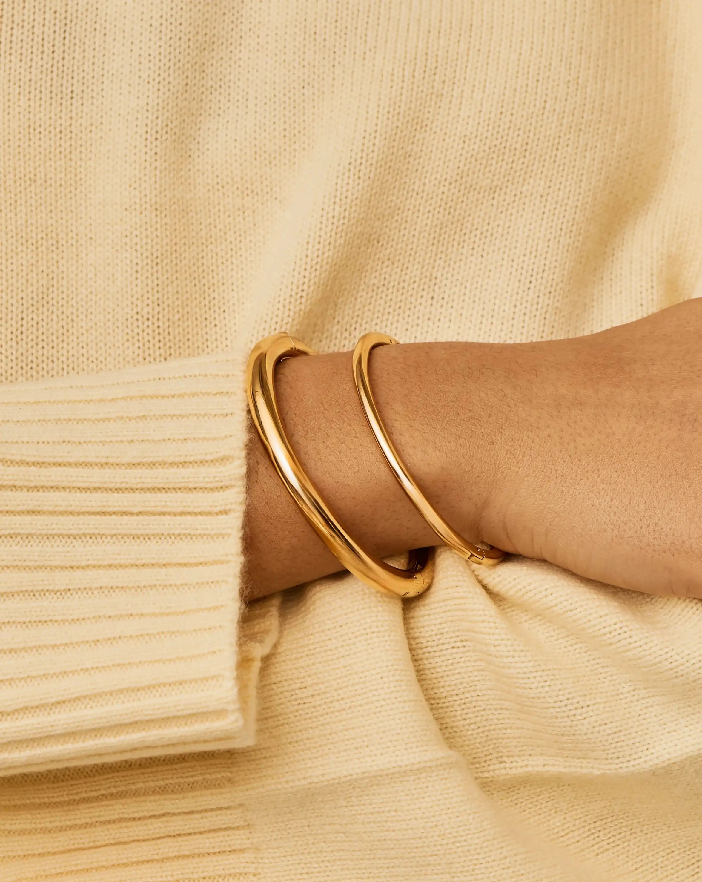 Missoma Chunky Bangle rannekorusetti kulta 2 kpl