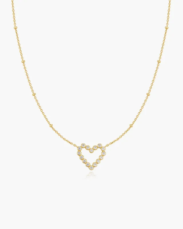 Ania Haie Wanderer Gold Bezel Round Open Heart kaulakoru kulta