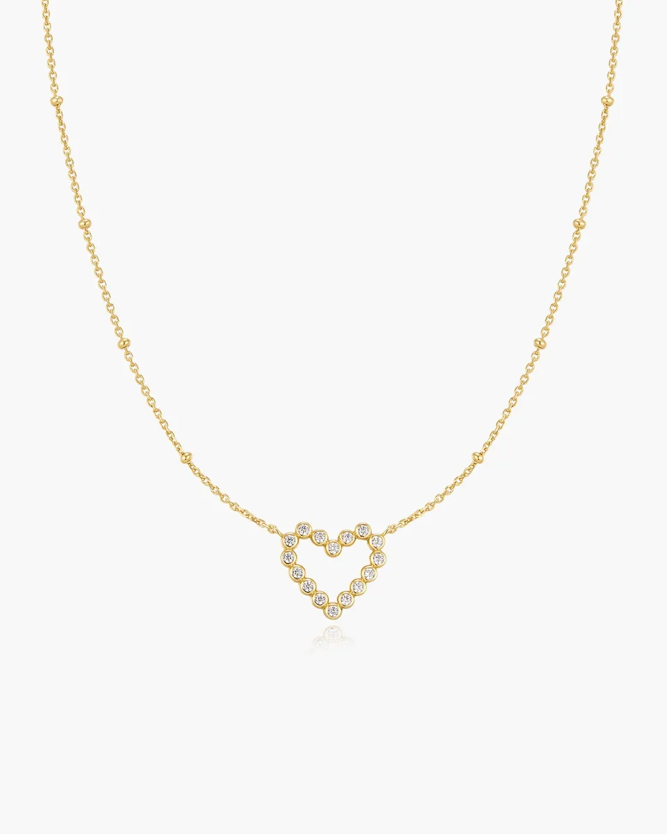 Ania Haie Wanderer Gold Bezel Round Open Heart kaulakoru kulta