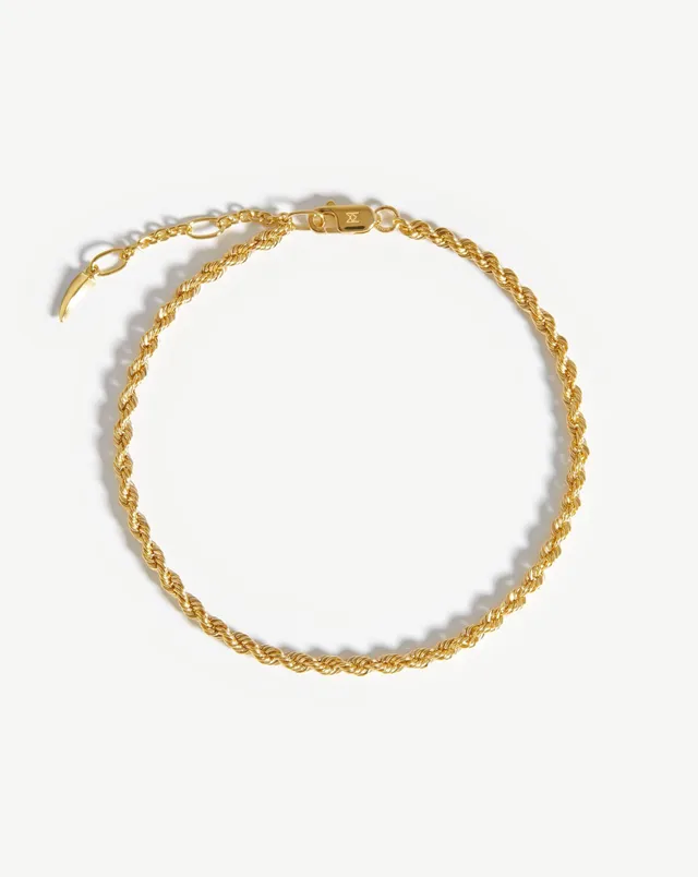 Missoma Solid Gold Classic Rope Chain rannekoru 14K 18,5cm