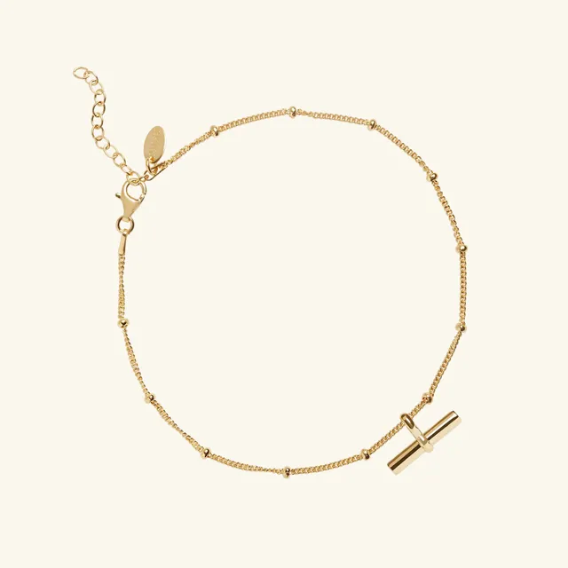 Muru Jewellery T-Bar nilkkakoru kulta vermeil