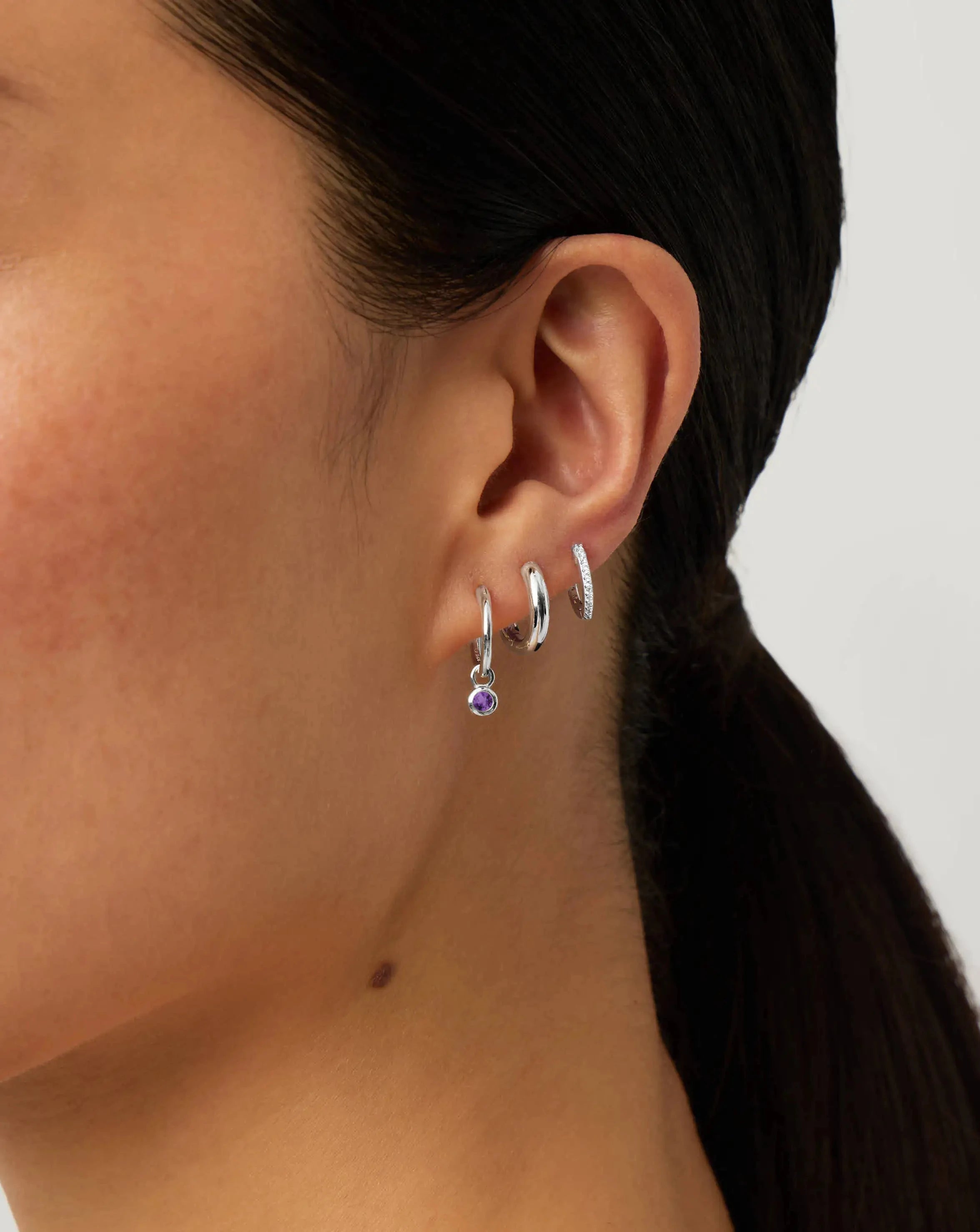 MISSOMA February Birthstone korvakorut ametisti hopea