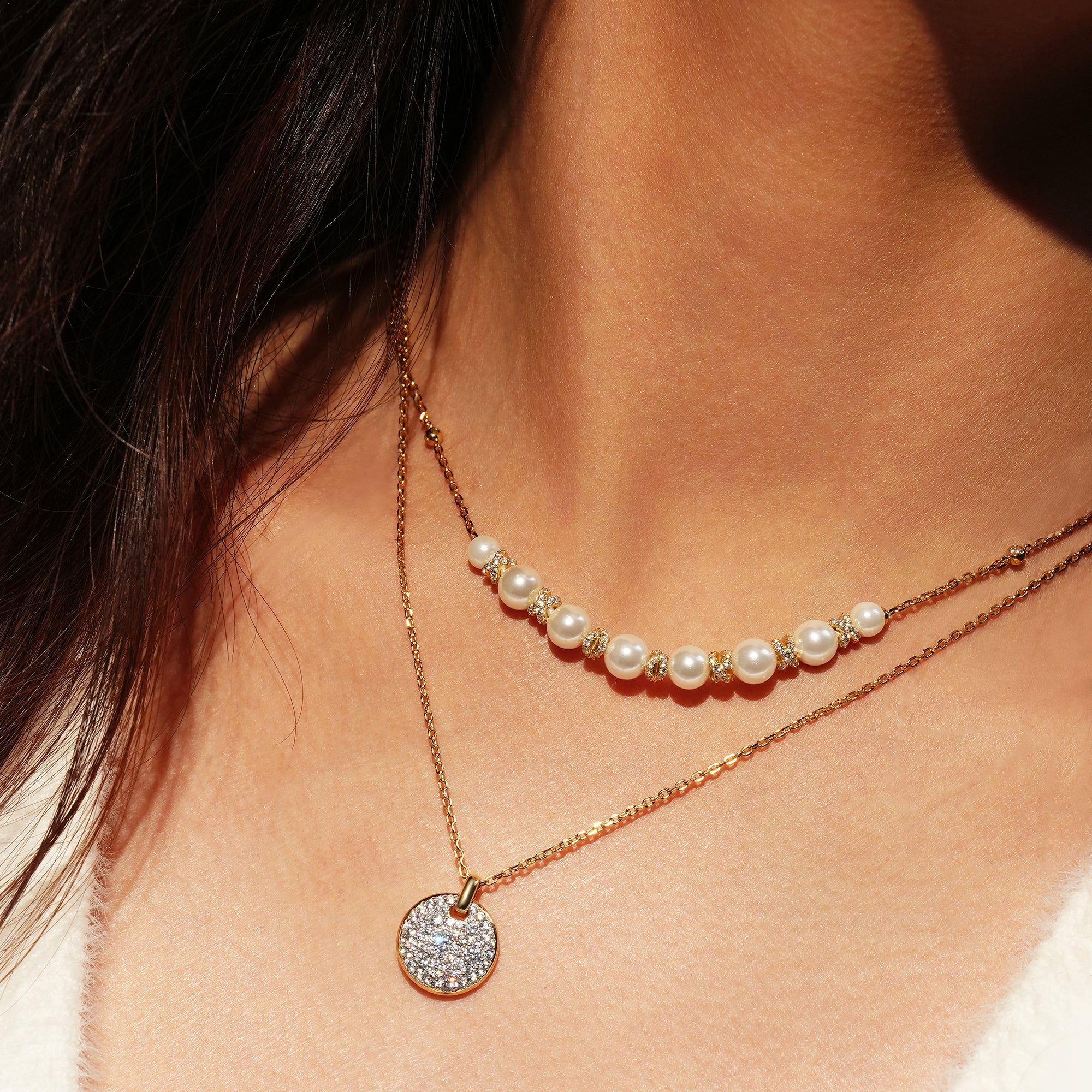 Ania Haie Reimaginer Sparkling Braided Shell Pearl kaulakoru kulta