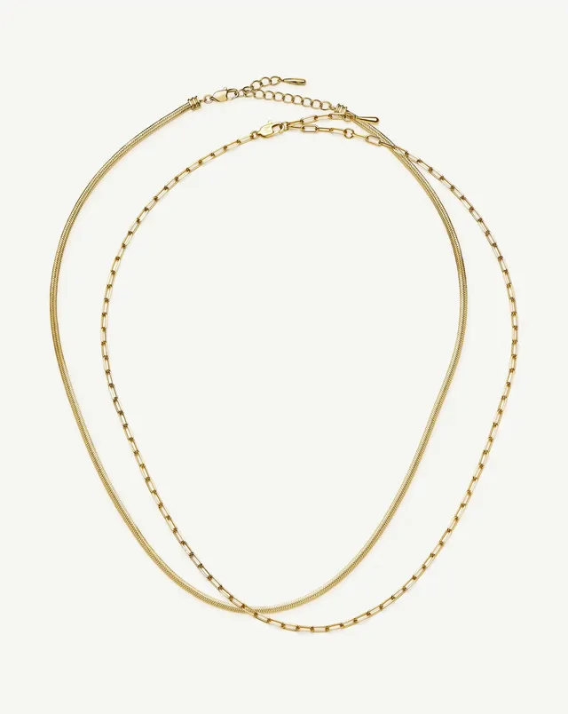 MISSOMA Go-To kaulakorusetti 2kpl paperclip kulta