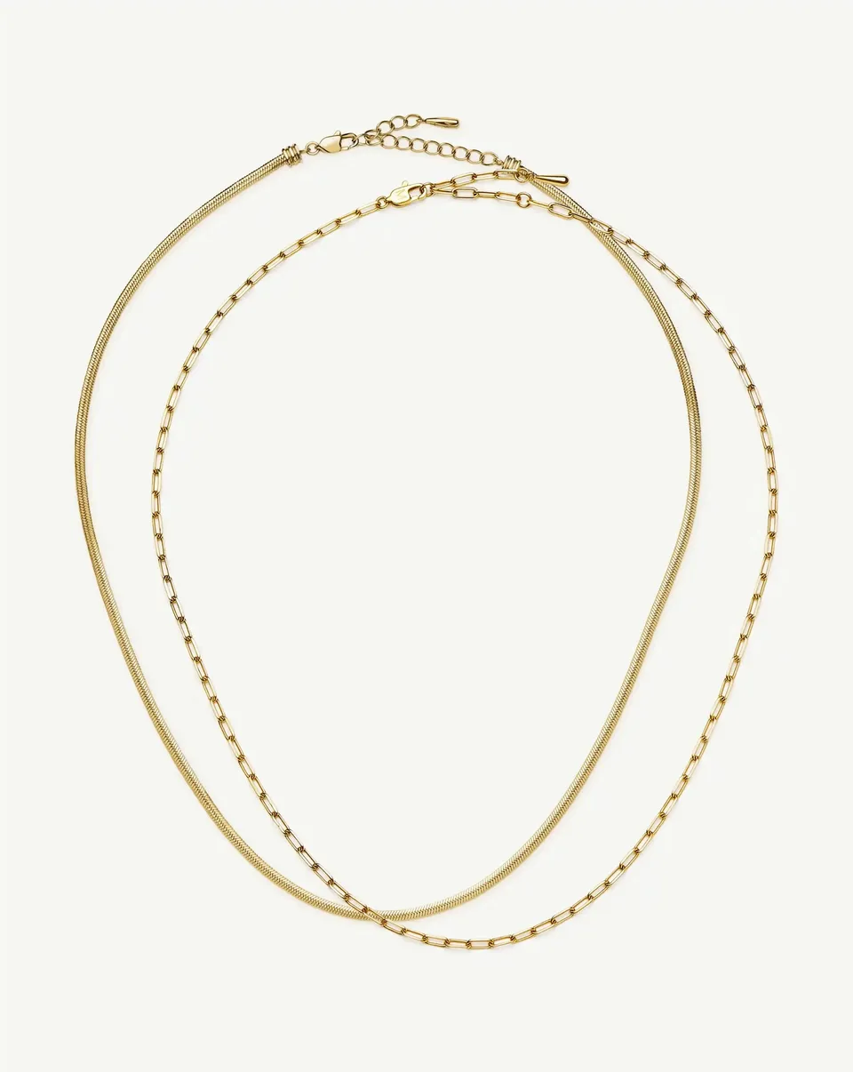MISSOMA Go-To kaulakorusetti 2kpl paperclip kulta