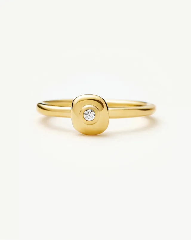 Missoma Molten Soft Square sormus 18k kulta zirkonia
