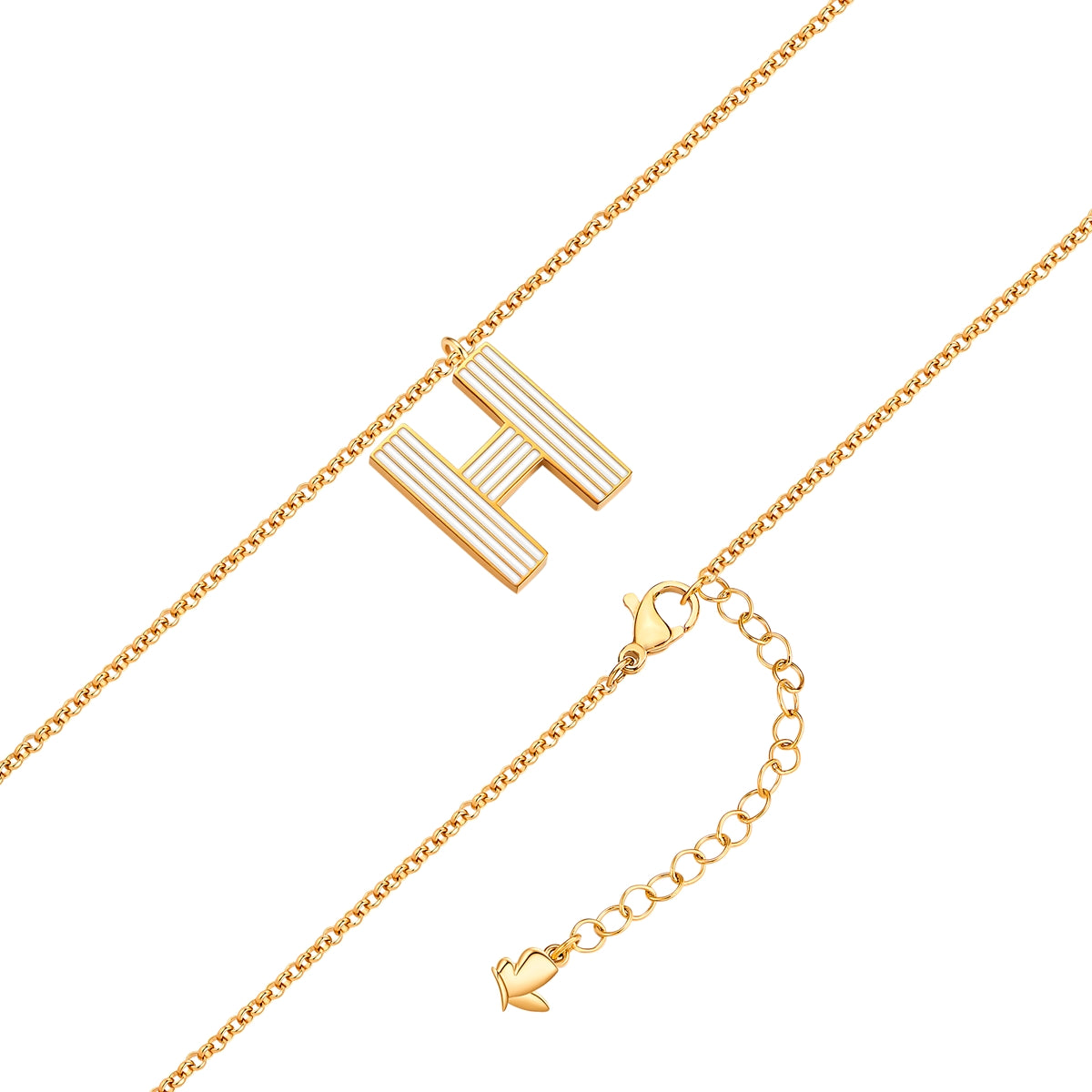 Glanzstücke München White Letters H kirjainkaulakoru kulta