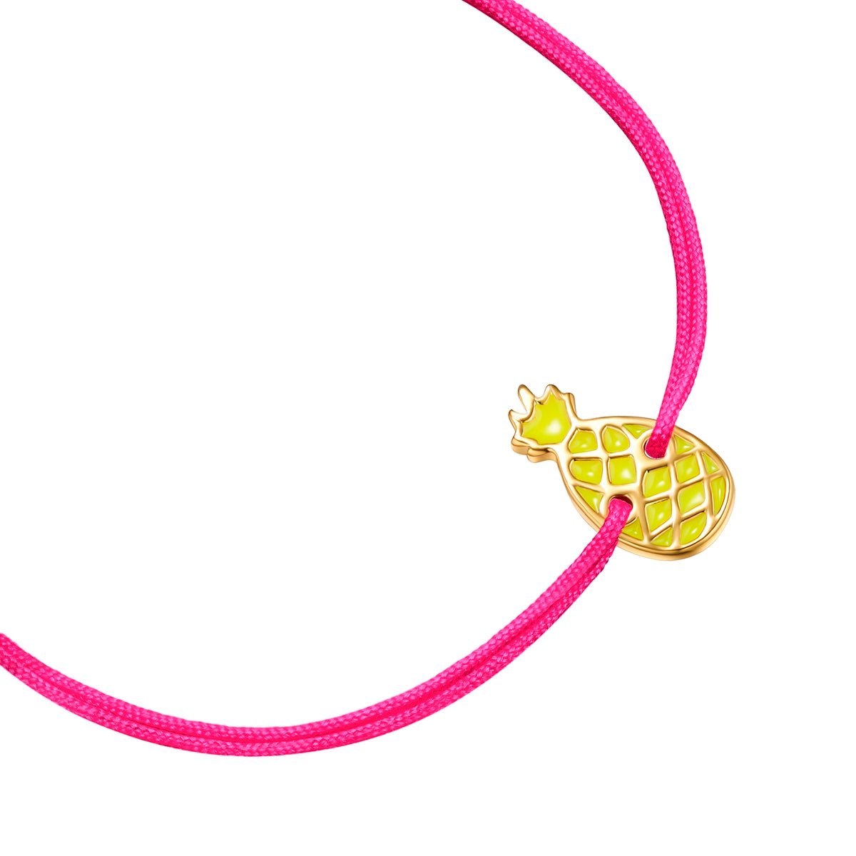 Glanzstücke München Ananas tekstiilirannekoru pinkki säädettävä