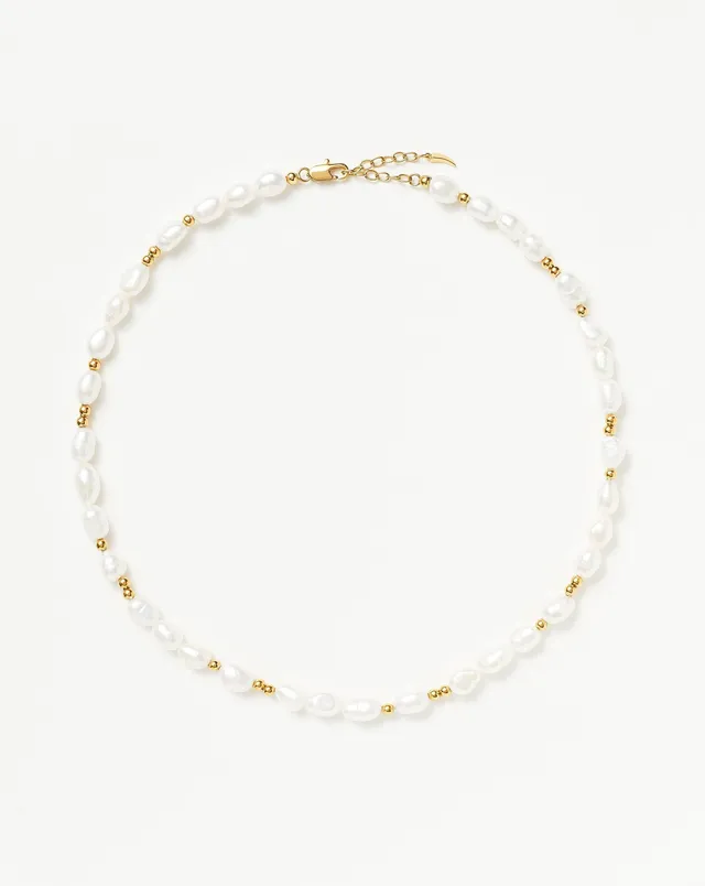 Missoma Pearl Choker helmikaulakoru kulta helmi 38cm