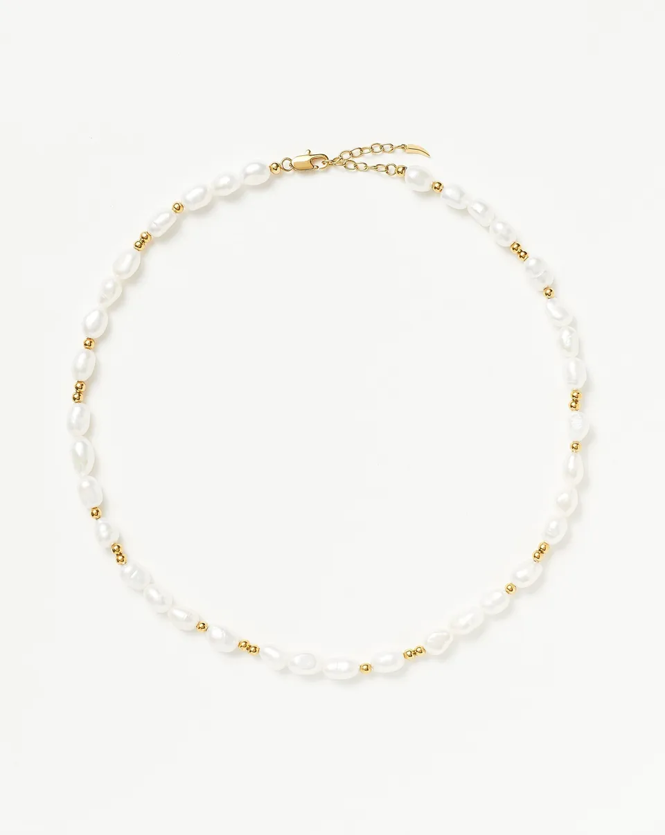 Missoma Pearl Choker helmikaulakoru kulta helmi 38cm