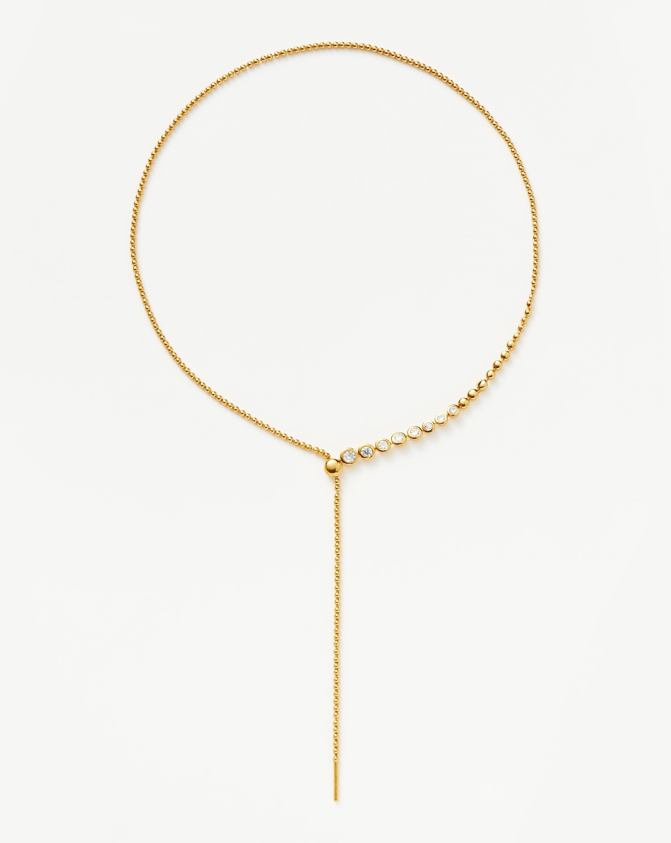 MISSOMA Beaded Stone Slider Lariat kaulakoru kulta zirkonia