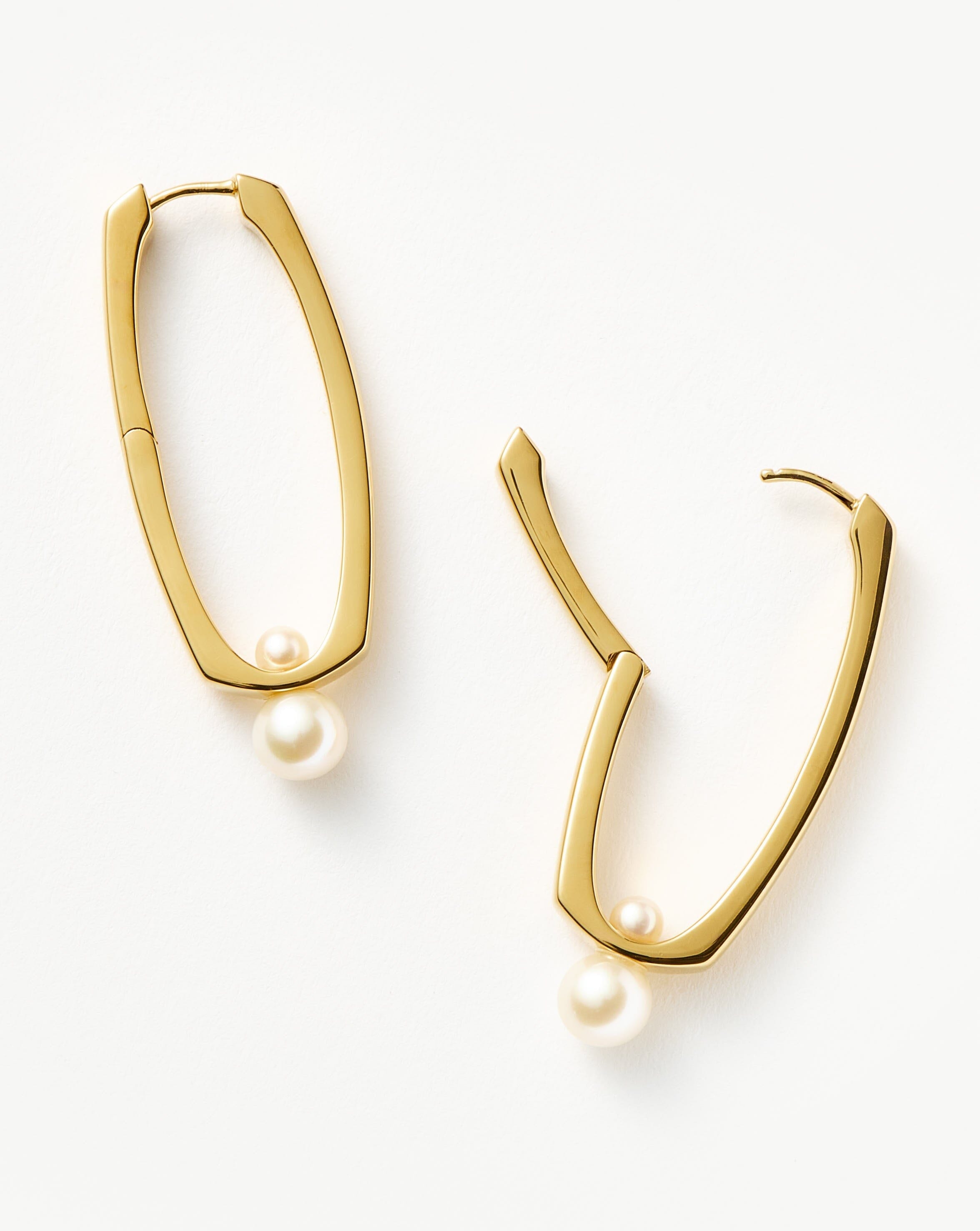 MISSOMA Button Pearl Ovate Hoop korvakorut kulta helmi