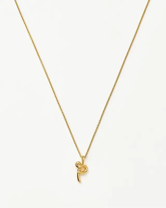MISSOMA Curly Molten Mini Initial P kaulakoru kulta 41–45 cm