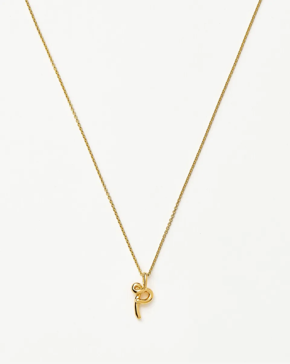 MISSOMA Curly Molten Mini Initial P kaulakoru kulta 41–45 cm