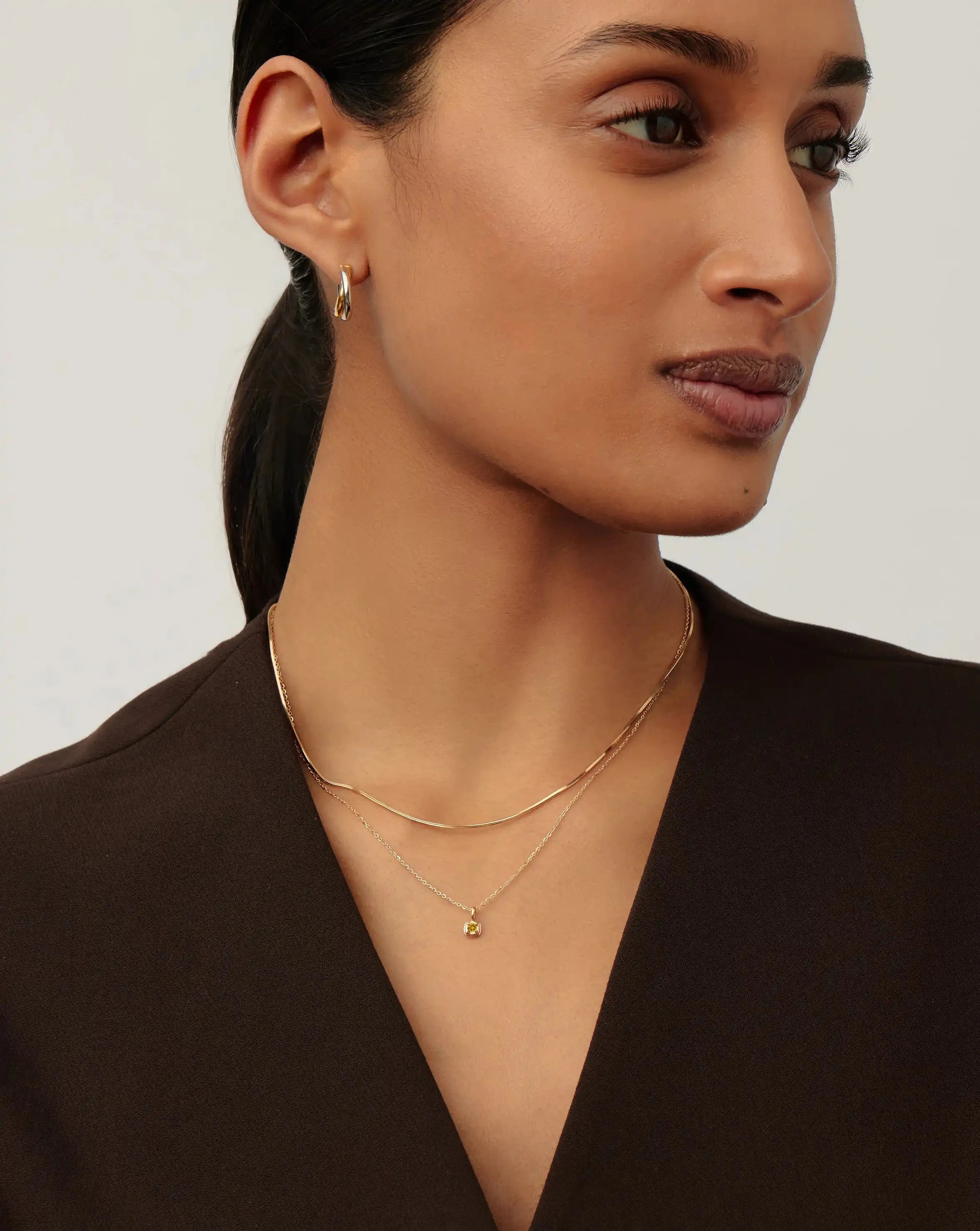 Missoma November Birthstone kaulakoru 14k kulta sitriini