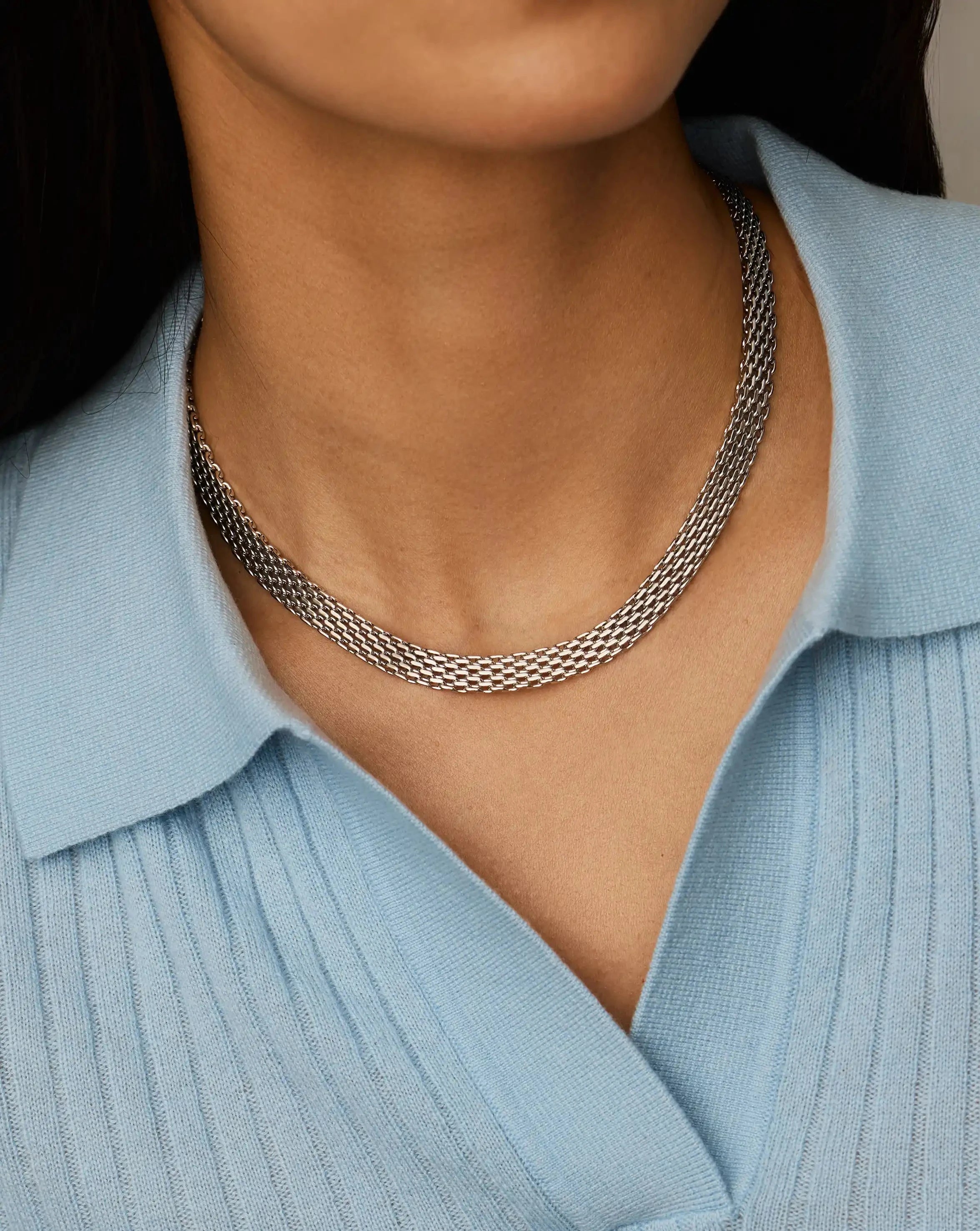 Missoma Heirloom Chain Choker kaulakoru platina 42 cm