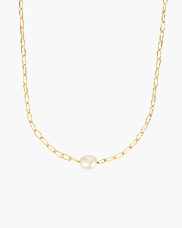 Ania Haie Pearl Sparkle Chain kaulakoru kulta helmi