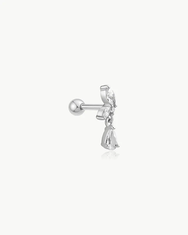 Ania Haie Marquise Dangle Barbell korvakoru hopea