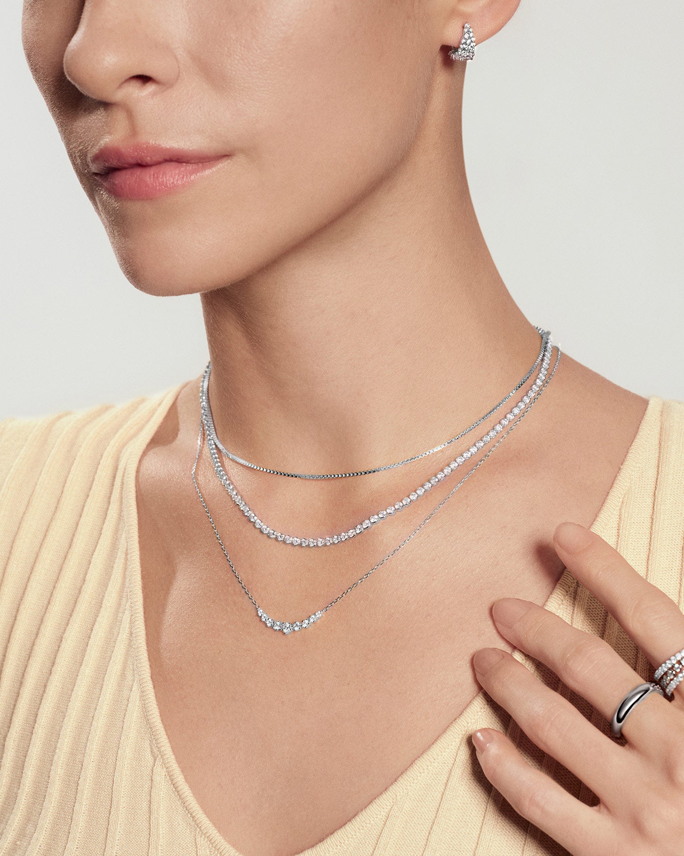 Ania Haie Fairy Dust Graduated Pavé kaulakoru hopea kaari