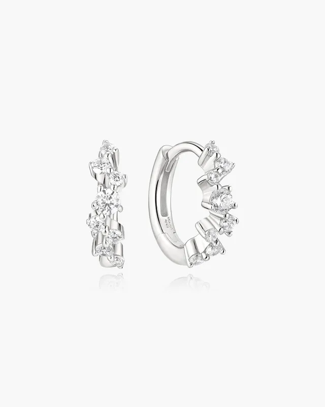 Ania Haie Fairy Dust Zig-Zag Huggie rengaskorvakorut hopea
