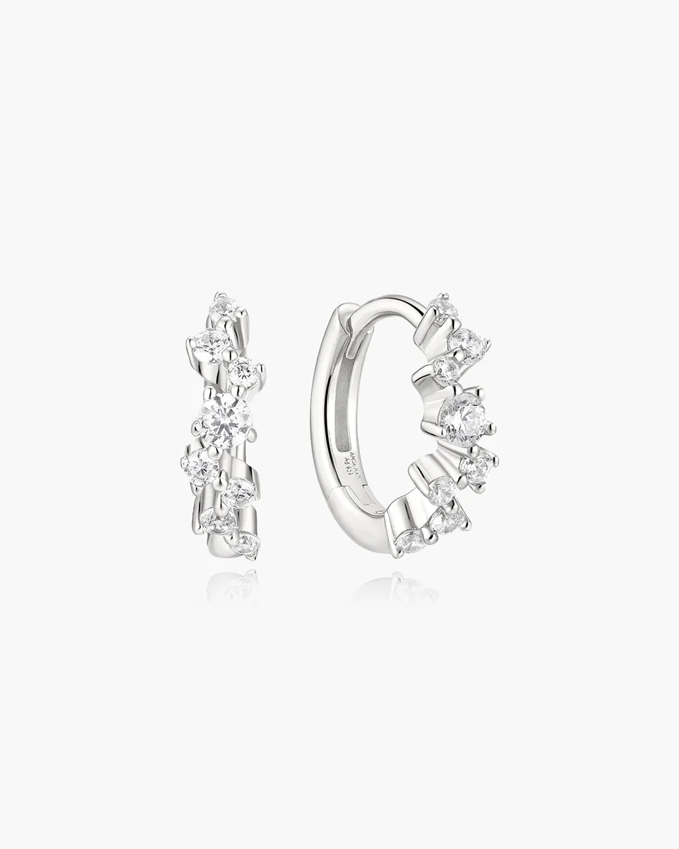 Ania Haie Fairy Dust Zig-Zag Huggie rengaskorvakorut hopea