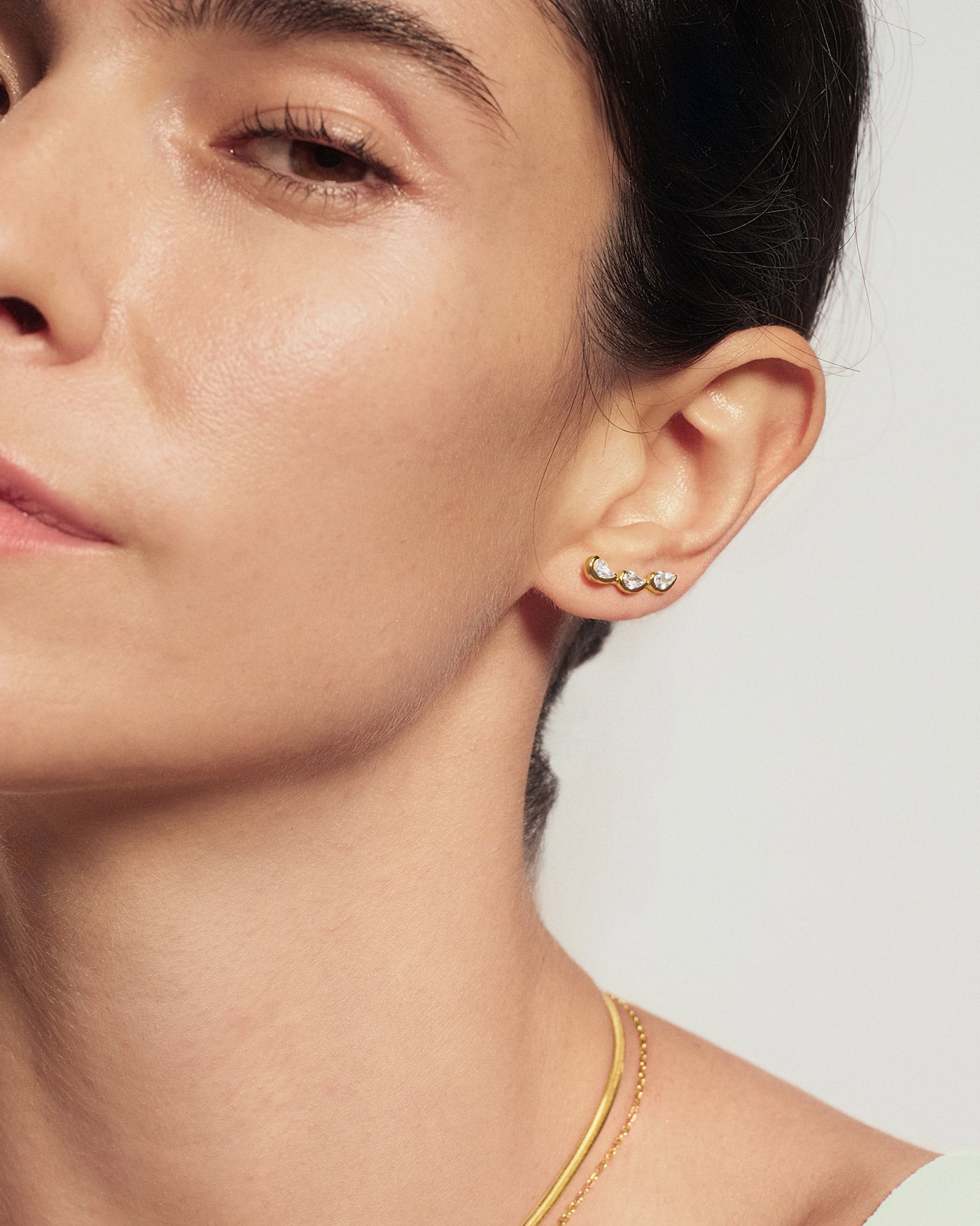 Ania Haie Wanderer Triple Teardrop korvakorut kulta