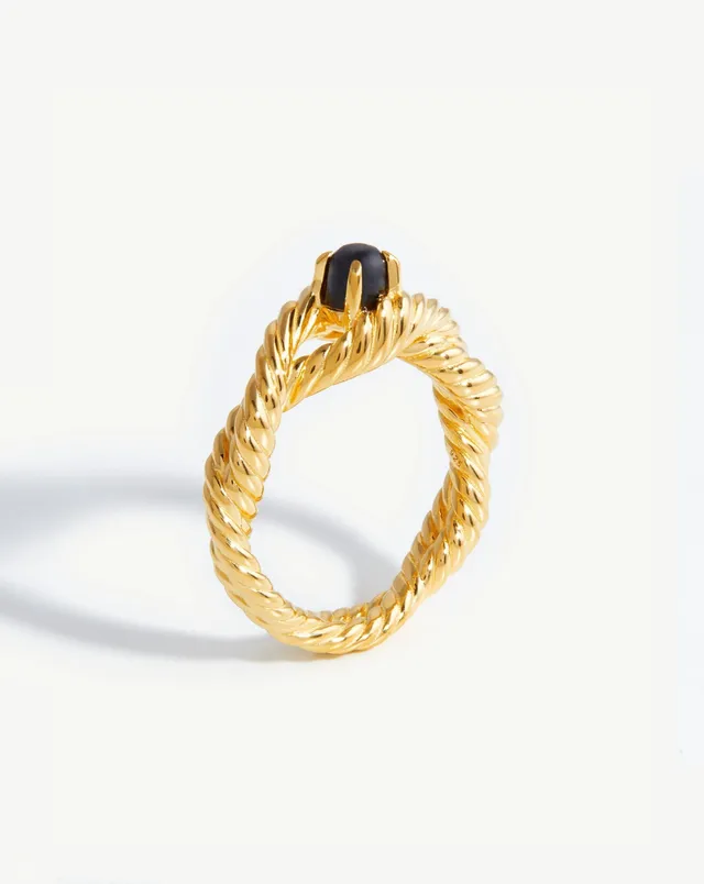 Missoma Marina Double Rope sormus kulta onyx