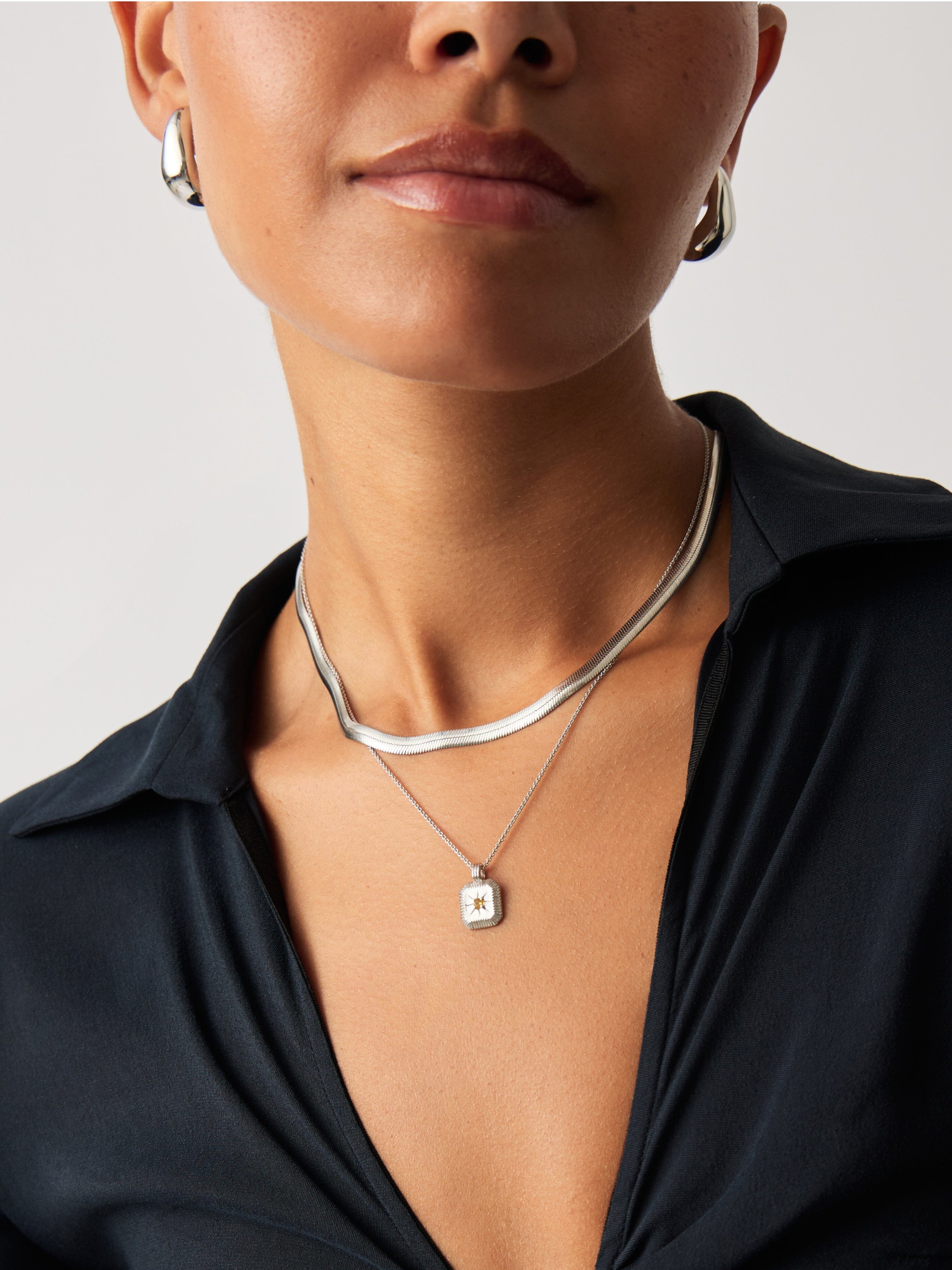 Missoma November Birthstone kaulakoru hopea sitriini