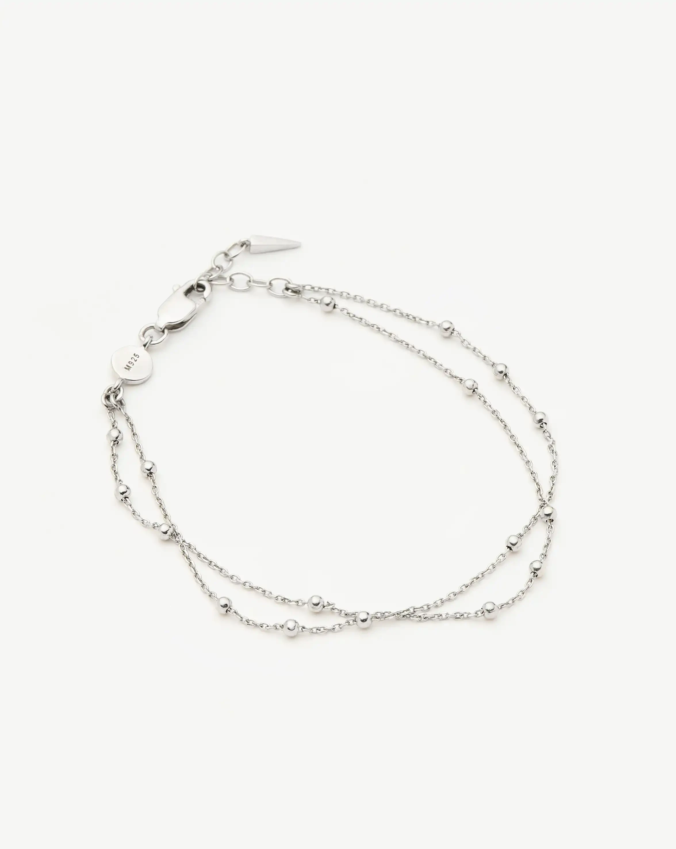 MISSOMA Double Chain rannekoru sterlinghopea S/M 18,5cm