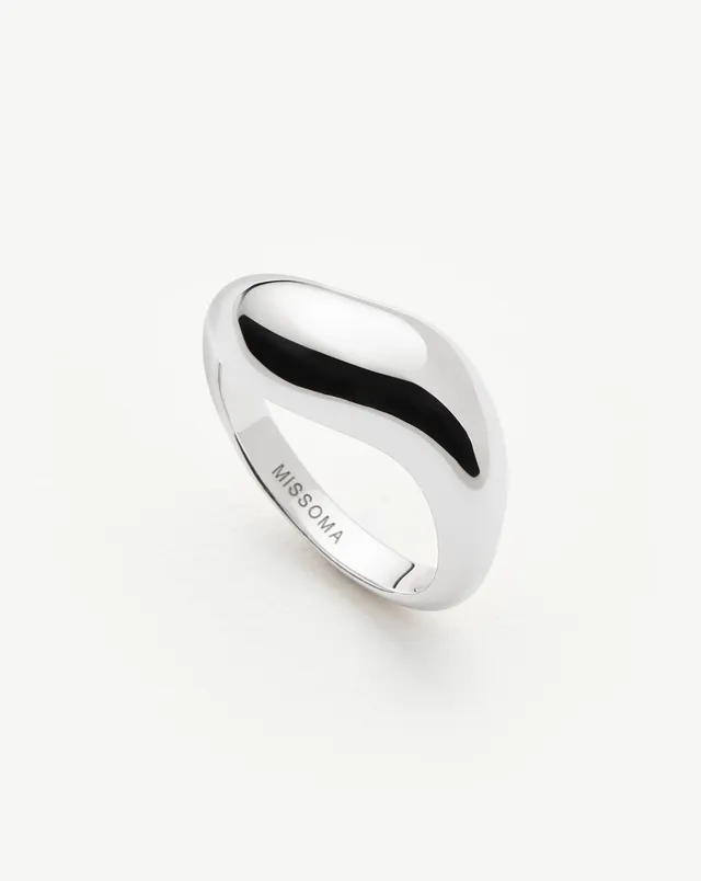 Missoma Savi Signature Stacking sormus hopeoitu