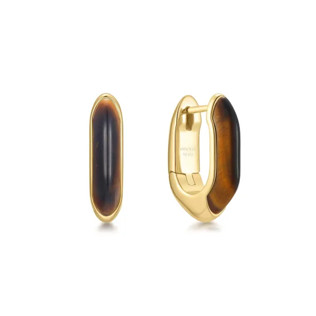 Ania Haie Lady Cozy Tiger Eye huggie rengaskorvakorut kulta