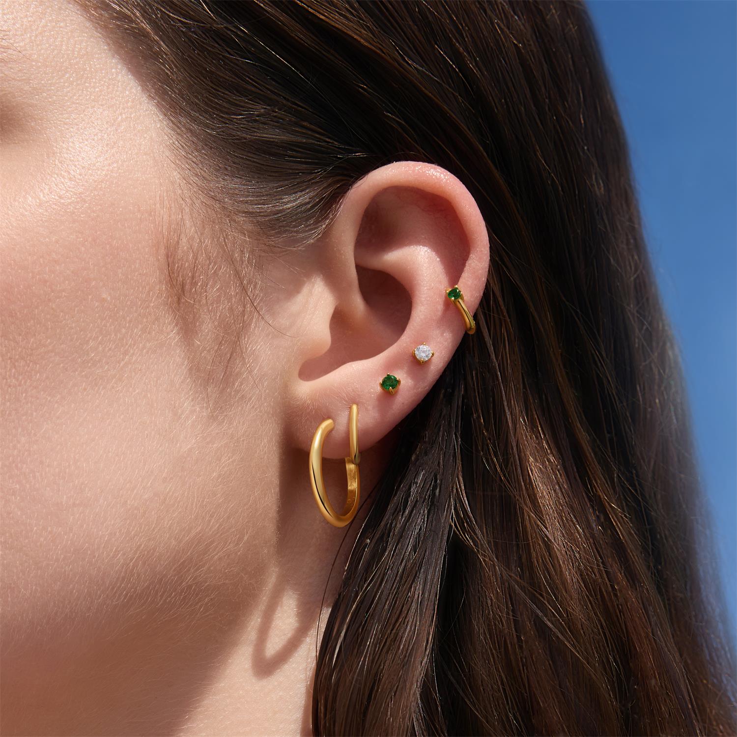 Ania Haie Ripple Joy Gold Green Stud nappikorvakorut vihreä 3mm