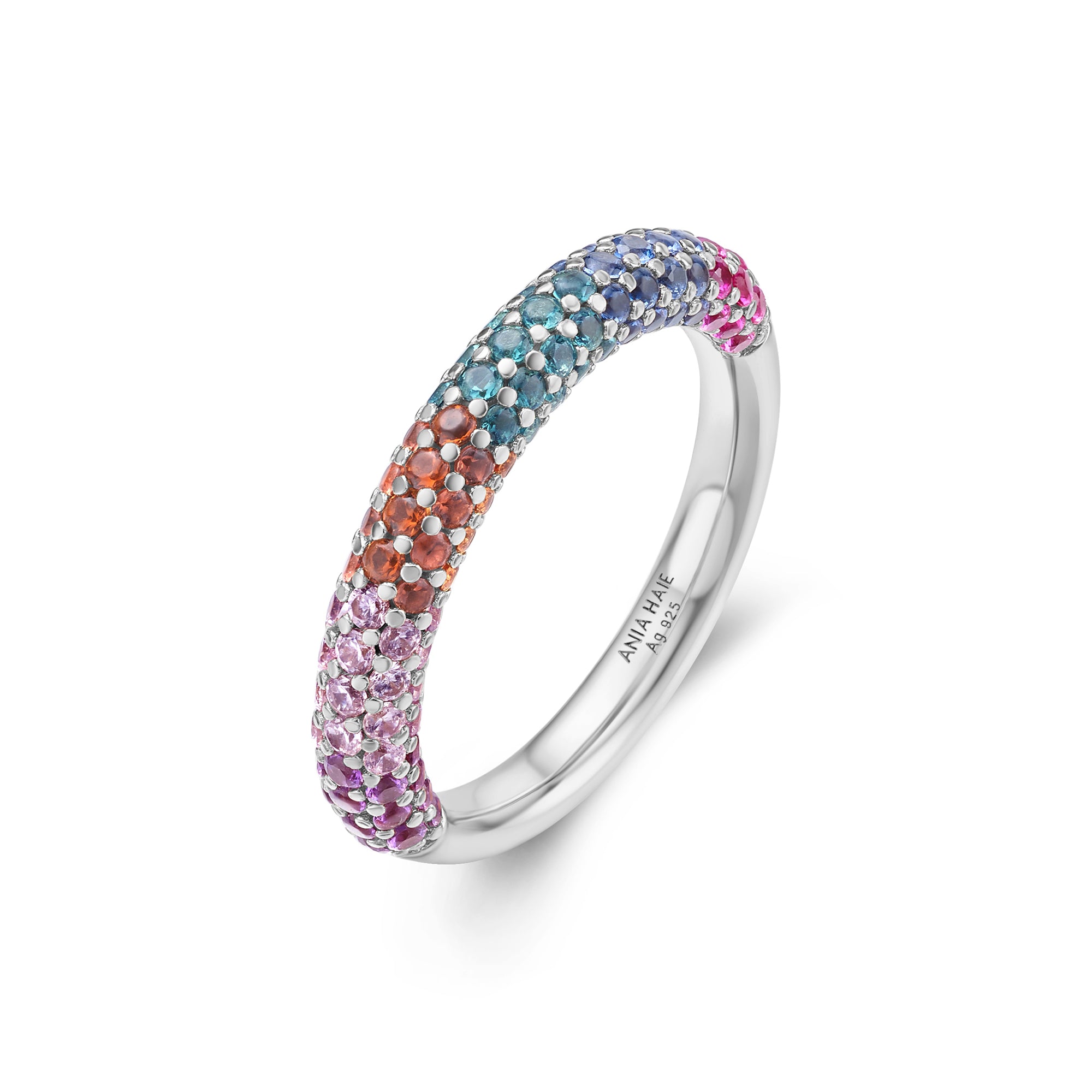 Ania Haie Sunny Sparkler Rainbow Pavé sormus hopea värikäs