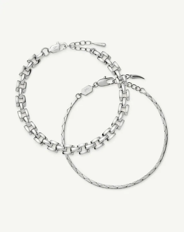 Missoma Timeless rannekorusetti hopea 2 kpl S/M 18,5 cm