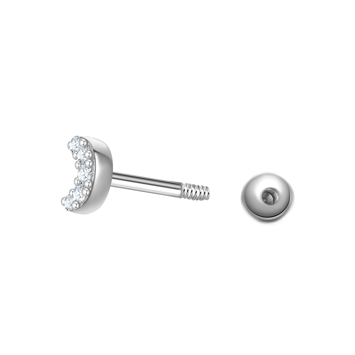 Glanzstücke München Kuu piercing zirkonia hopea