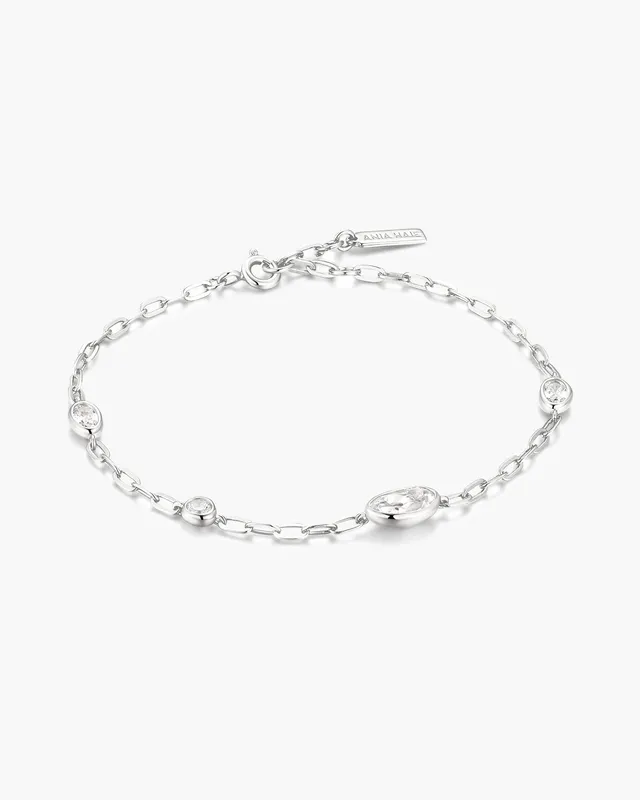 Ania Haie Wanderer Dome Pebble rannekoru hopea zirkonia