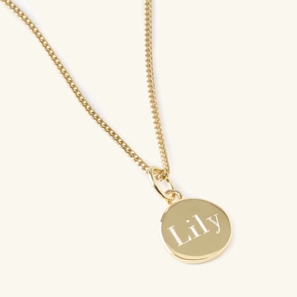 Muru Jewellery Disc kaulakoru kulta kaiverrus 40cm
