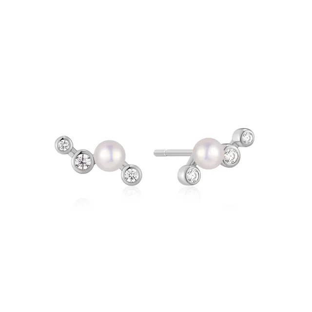 Ania Haie Starlit Drops Zig-Zag Shell Pearl nappikorvakorut