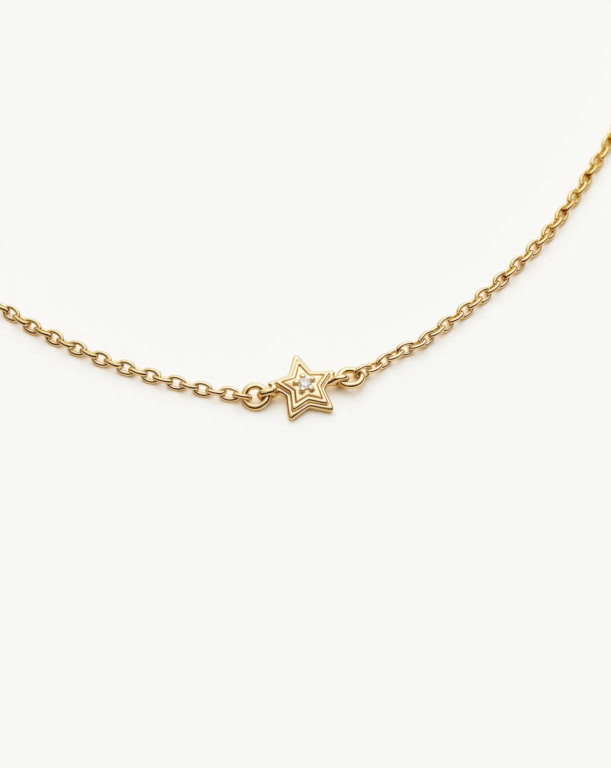 Missoma Ridge Star Chain rannekoru kulta zirkonia