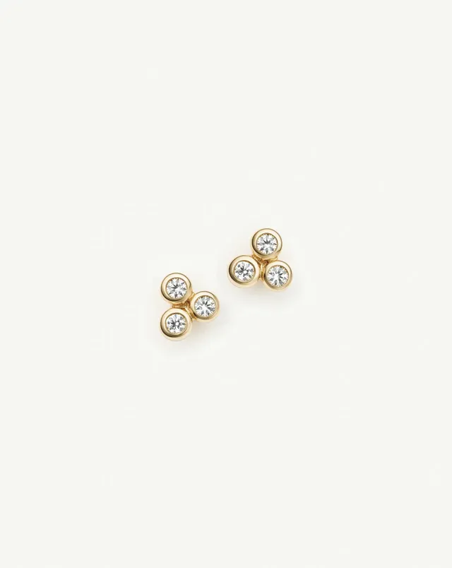 Missoma Sapphire Trio nappikorvakorut 9ct keltakulta