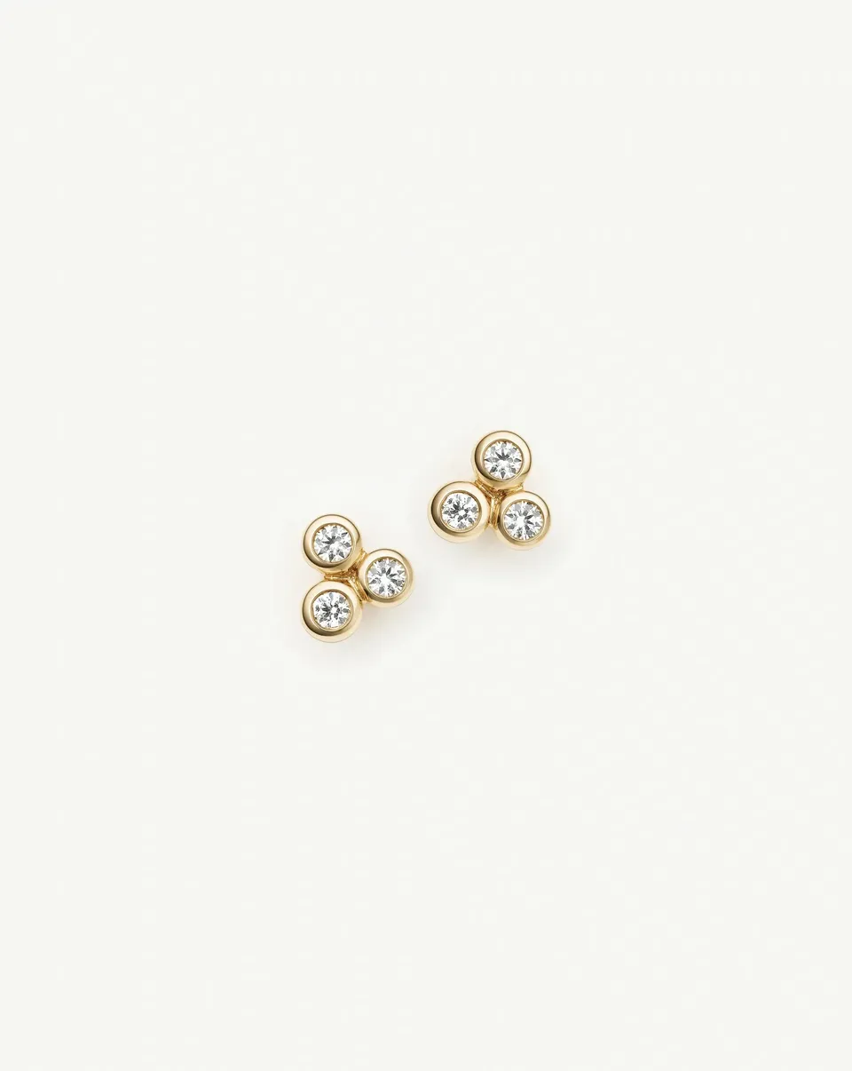 Missoma Sapphire Trio nappikorvakorut 9ct keltakulta